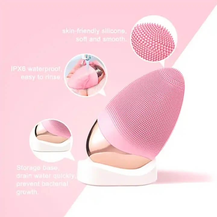 SKB-1811C Wodoodporny USB Vibrate Exfoliate Sonic Electric Facial Face Silicone Brush Urządzenie do czyszczenia 