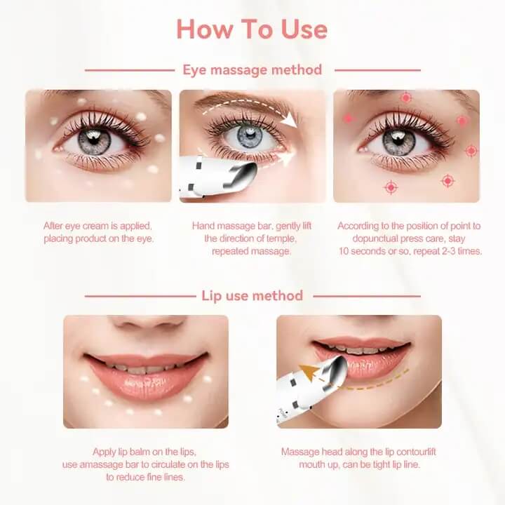 SKB-1603 Pielęgnacja Oczu Ciemne Koła Usuń Maszynę Masażer Oka Warg Pen Przeciwzmarszczkowe Urządzenie Kosmetyczne 