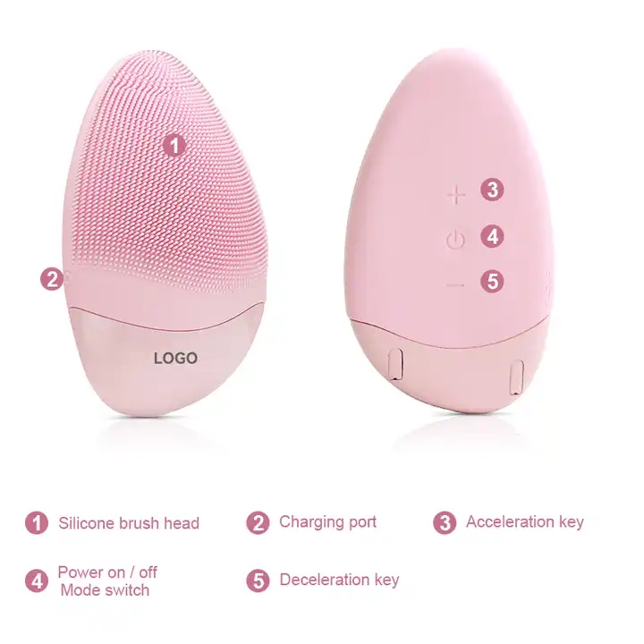 SKB-1811C Wodoodporny USB Vibrate Exfoliate Sonic Electric Facial Face Silicone Brush Urządzenie do czyszczenia 