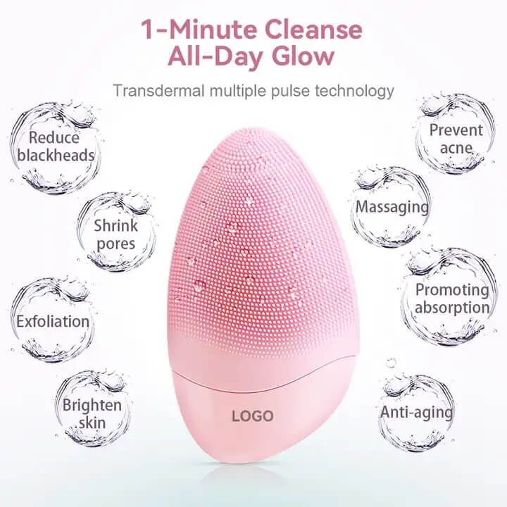 SKB-1811C Wodoodporny USB Vibrate Exfoliate Sonic Electric Facial Face Silicone Brush Urządzenie do czyszczenia 